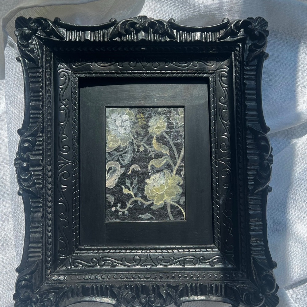 “Obsidian Flora” Ornate Black Picture Frame